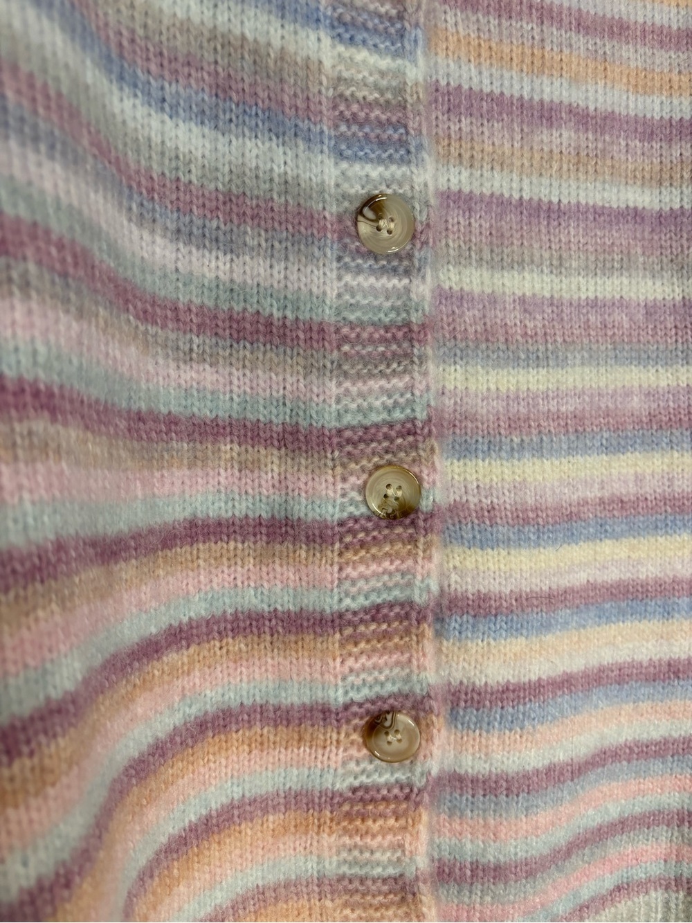 Wishlist Pastel Stripe Crew Button Front Cardigan Sweater S - Picture 4 of 7